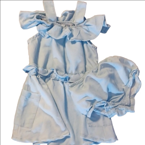 chillipop Other - CHILLIPOP, 24 MONTH, BABY BLUE DRESS, WITH DIAPER COVER.